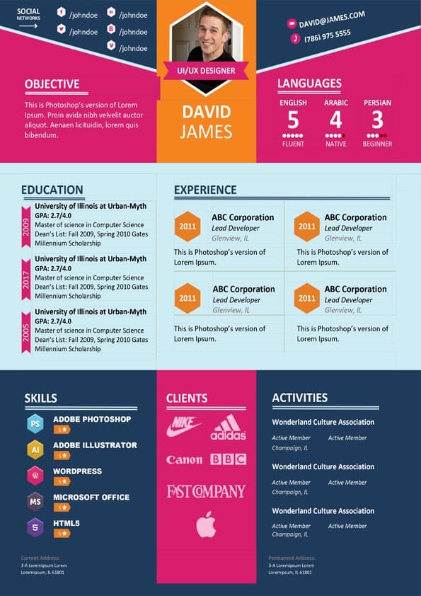 Colorful Stylish Resume Template