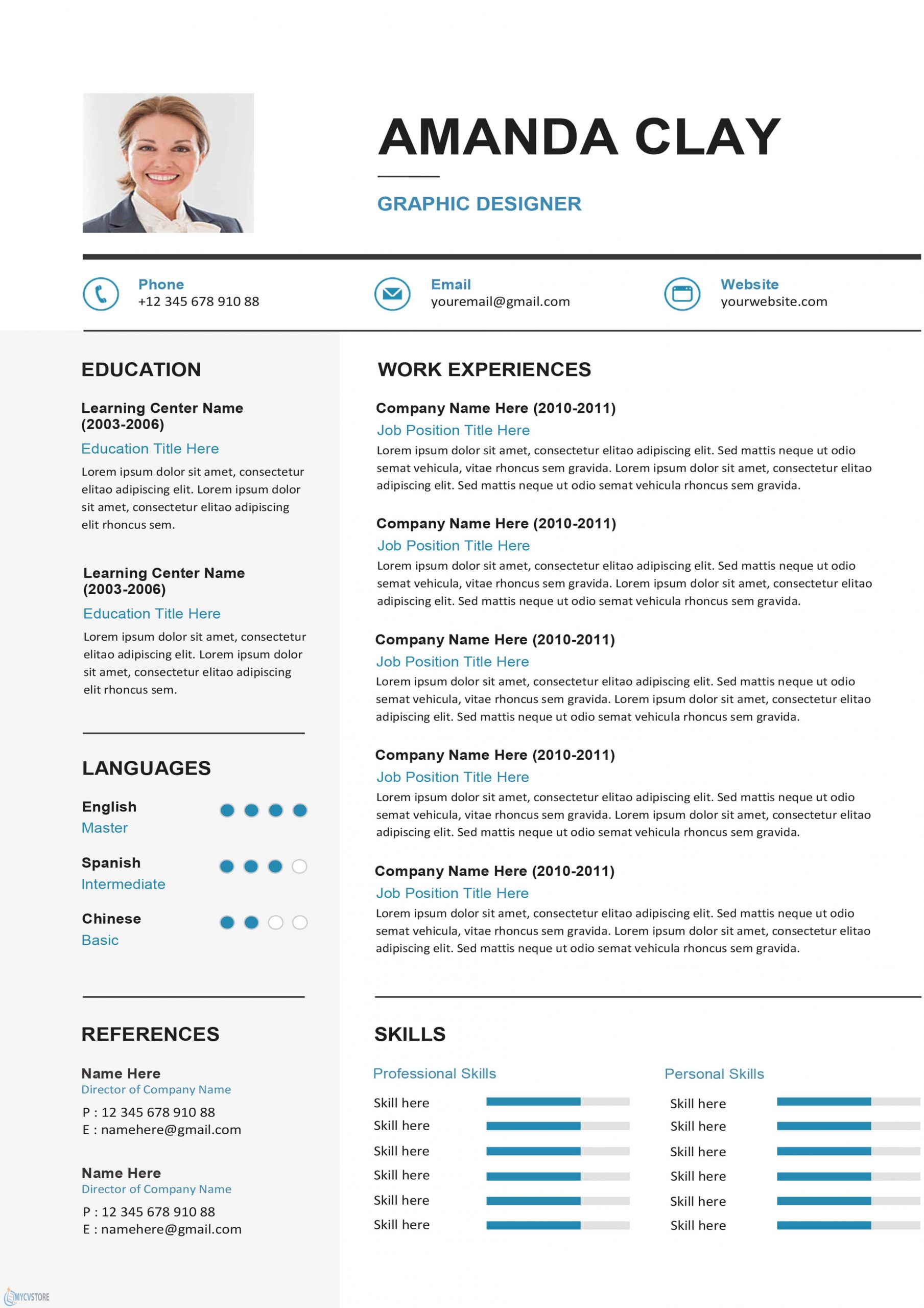 resume in english example