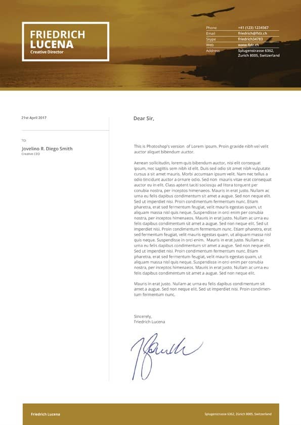 Swiss Cover Letter Template