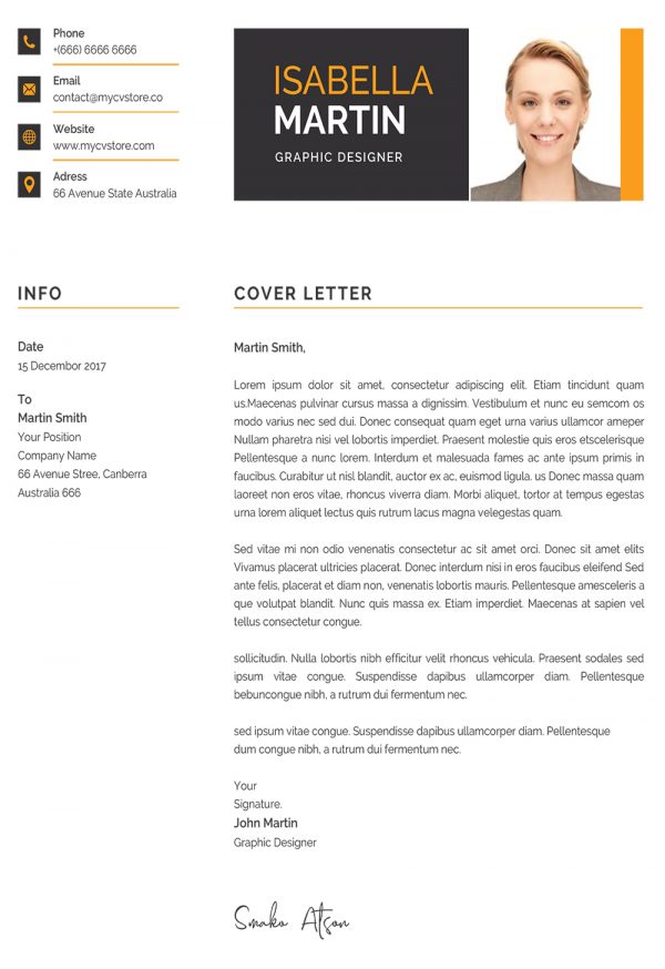 Clean Cover Letter Design