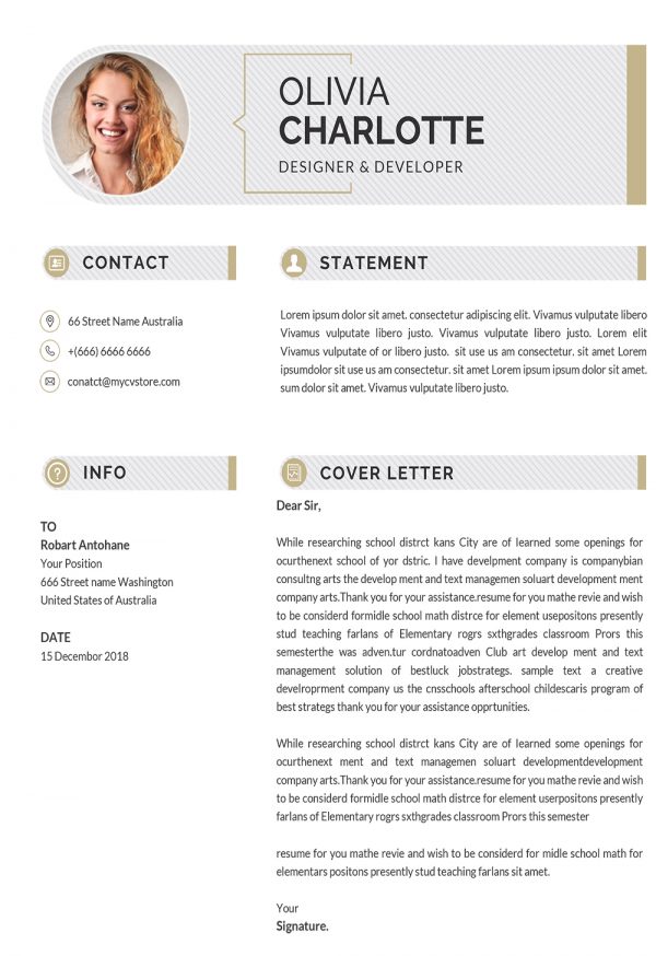 Infographic Cover Letter Design