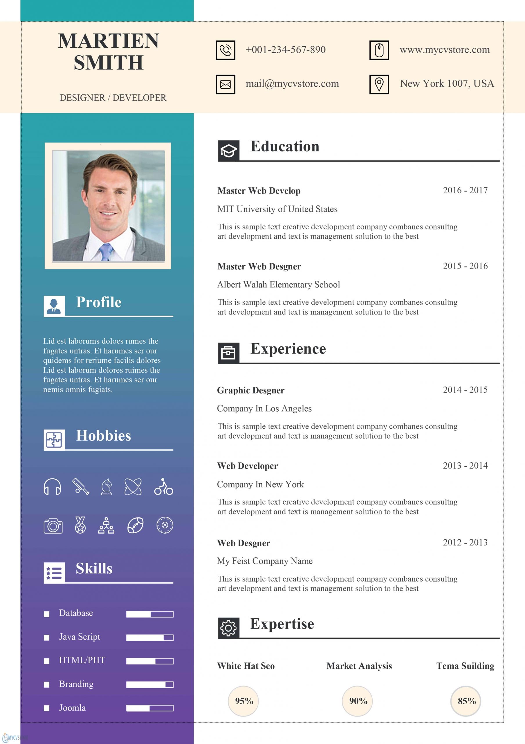Exemple De Cv Word A Telecharger Curriculum Vitae Template Images