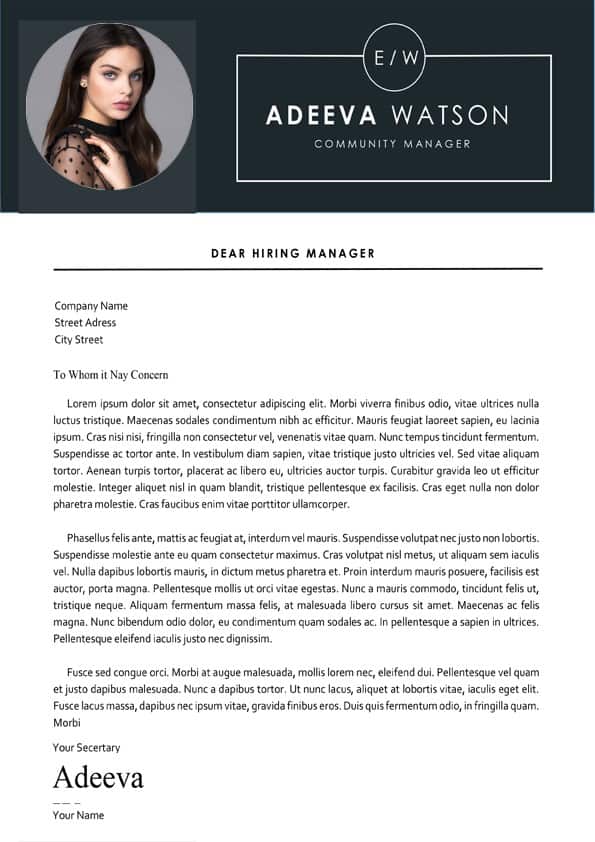 Community Manager Cover Letter Template
