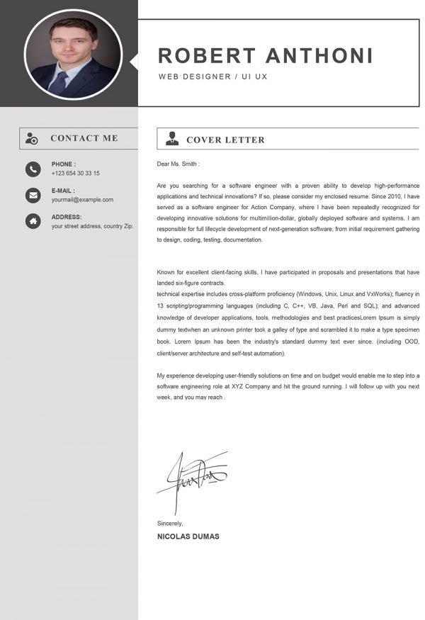 Computer Cover Letter Word Format template