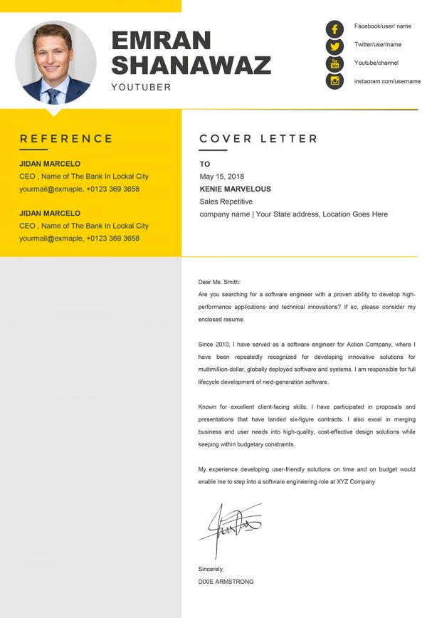Professional HR Management Cover Letter Word Template