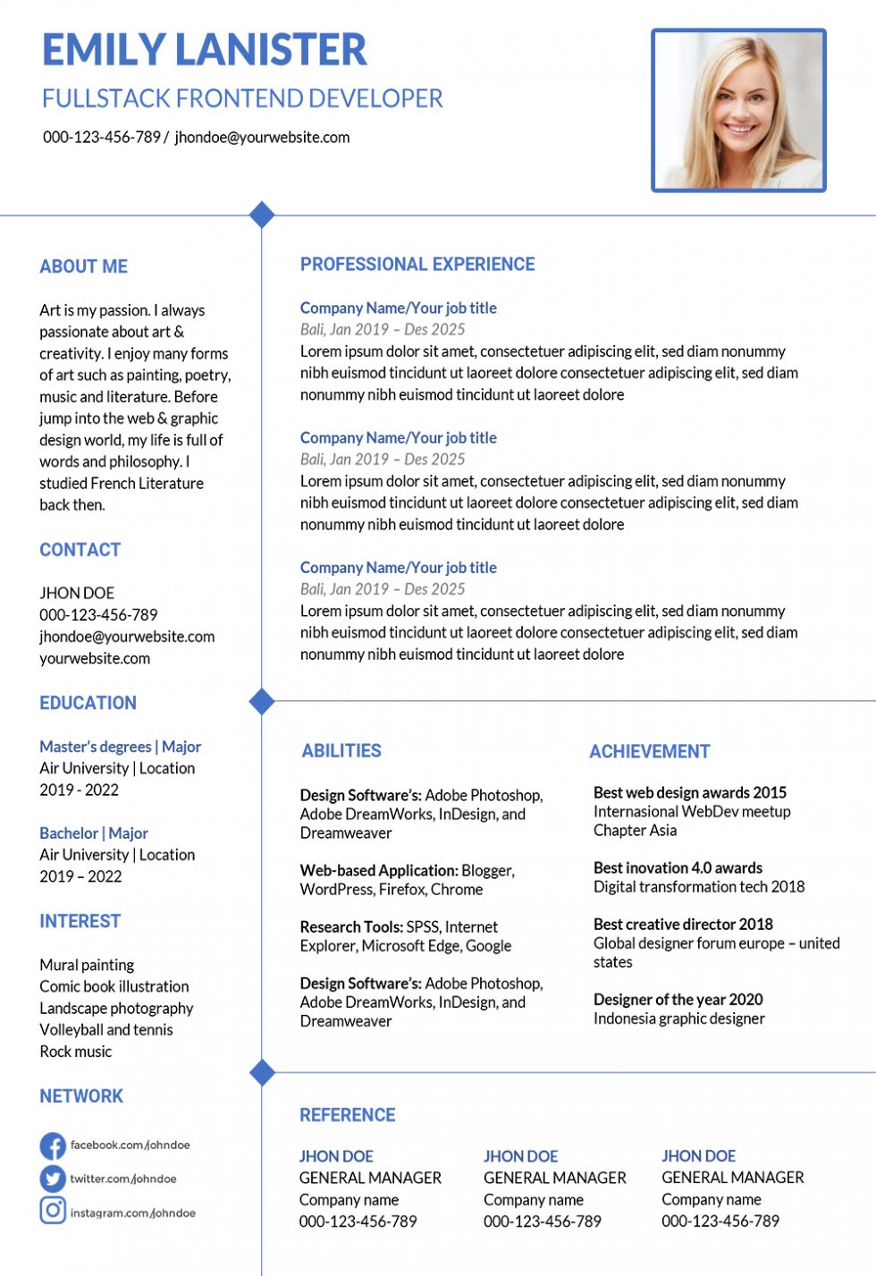 free resume templates to download